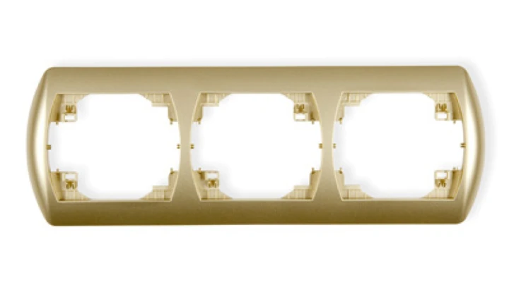 TREND Ramka pozioma potrójna złoty 6RH-3