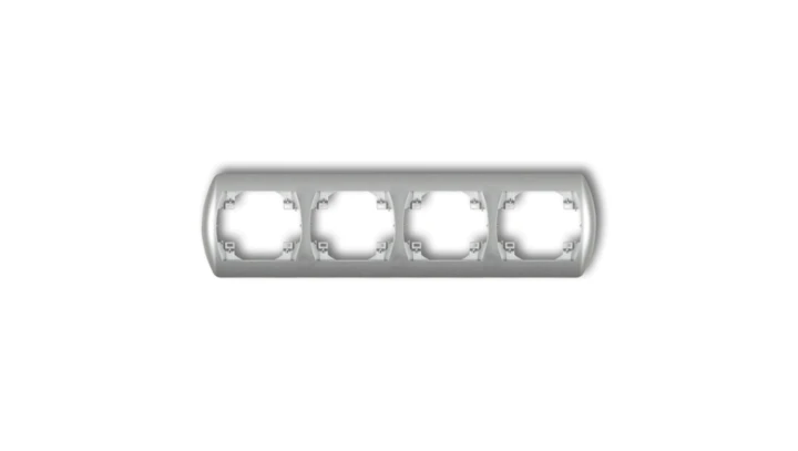 TREND Ramka pozioma poczwórna srebrny metalik 7RH-4