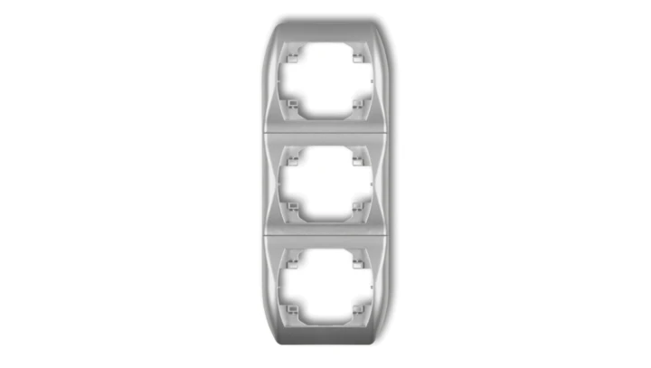 TREND Ramka pionowa potrójna srebrny metalik 7RV-3