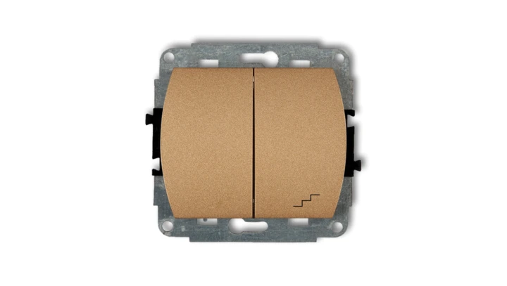 TREND Łącznik jednobiegunowy ze schodowym złoty metalik 8WP-10