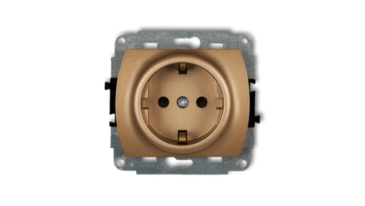 TREND Gniazdo pojedyncze z/u SCHUKO złoty metalik 8GP-1sp