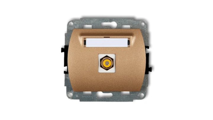 TREND Gniazdo pojedyncze RCA (typu cinch - ľ˘ty, pozłacany) złoty metalik 8GRCA-1