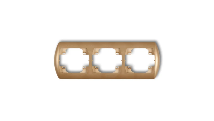 TREND Ramka pozioma potrójna złoty metalik 8RH-3