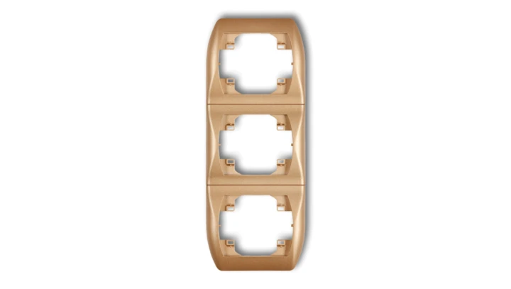 TREND Ramka pionowa potrójna złoty metalik 8RV-3