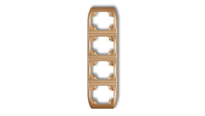 TREND Ramka pionowa poczwórna złoty metalik 8RV-4