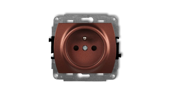 TREND Gniazdo pojedyncze z/u 2P+Z brĄzowy metalik 9GP-1zp