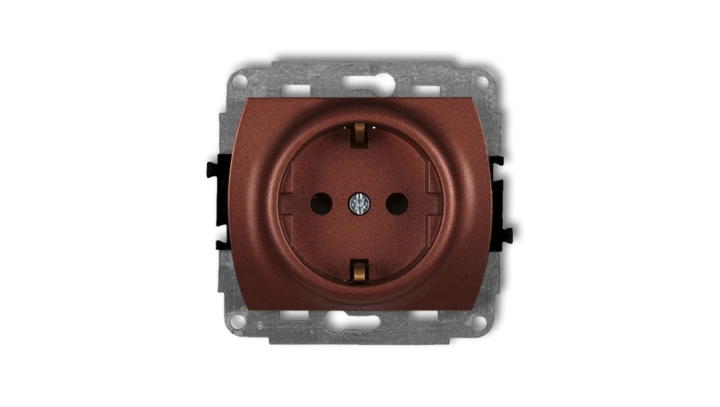 TREND Gniazdo pojedyncze z/u SCHUKO brązowy metalik 9GP-1sp