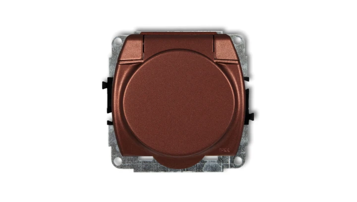 TREND Gniazdo bryzgoszczelne z/u (klapka brązowy metalik) brązowy metalik 9GPB-1zp