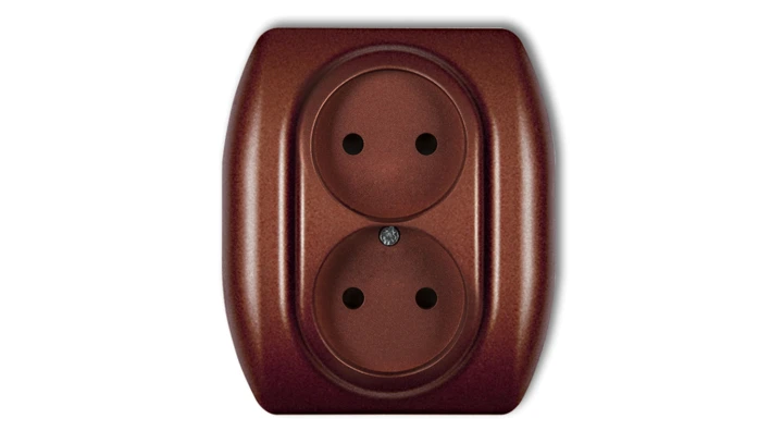 TREND Gniazdo podwójne b/u brĄzowy metalik 9GP-2p