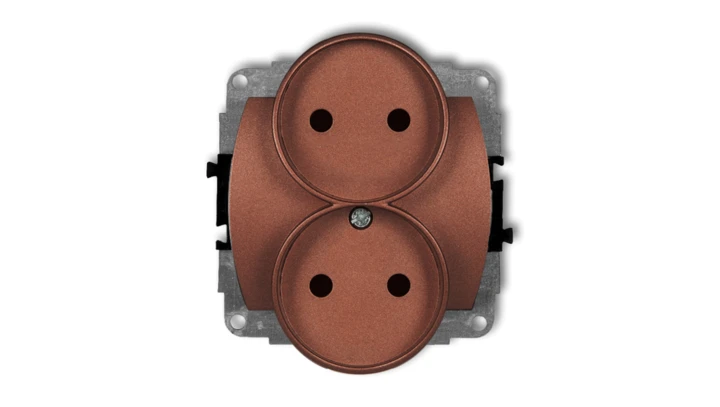 TREND Gniazdo podwójne b/u brĄzowy metalik 9GPR-2p