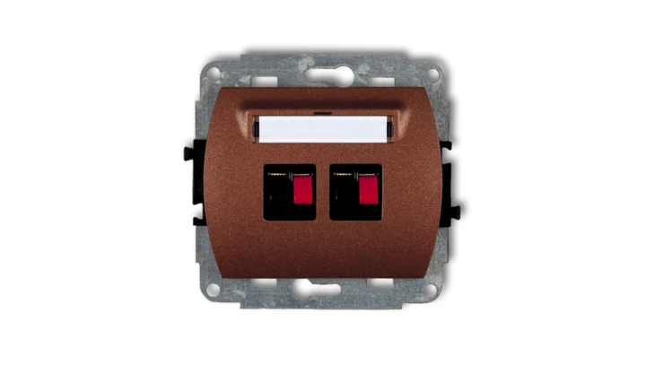 TREND Gniazdo głośnikowe podwójne brĄzowy metalik 9GG-2