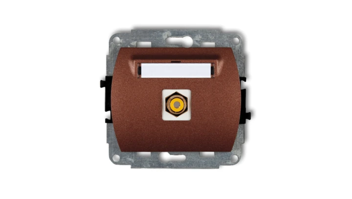 TREND Gniazdo pojedyncze RCA (typu cinch - ľ˘ty, pozłacany) brĄzowy metalik 9GRCA-1