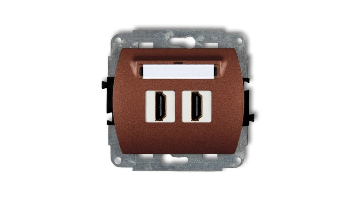 TREND Gniazdo podwójne HDMI brĄzowy metalik 9HDMI-2