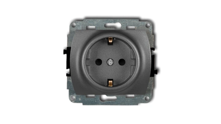 TREND Gniazdo pojedyncze z/u SCHUKO grafitowy 11GP-1sp