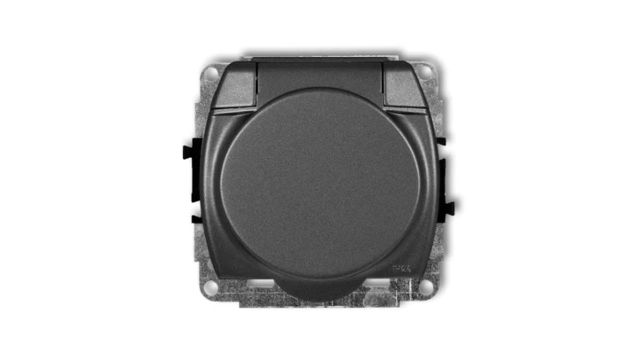 TREND Gniazdo bryzgoszczelne z/u (klapka brązowy metalik) grafitowy 11GPB-1zp