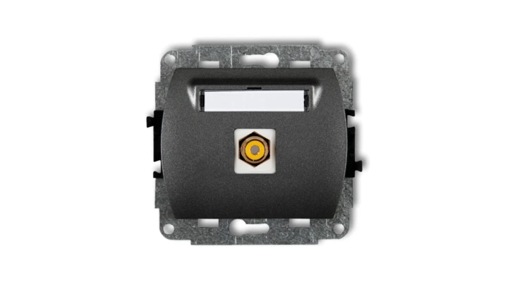 TREND Gniazdo pojedyncze RCA (typu cinch - ľ˘ty, pozłacany) grafitowy 11GRCA-1