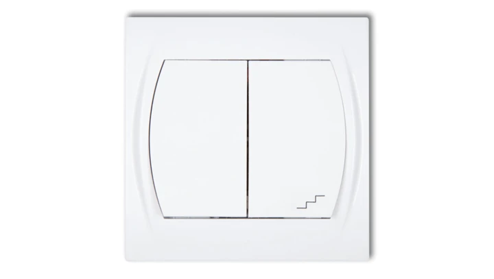 LOGO Łącznik jednobiegunowy ze schodowym biały LWP-10