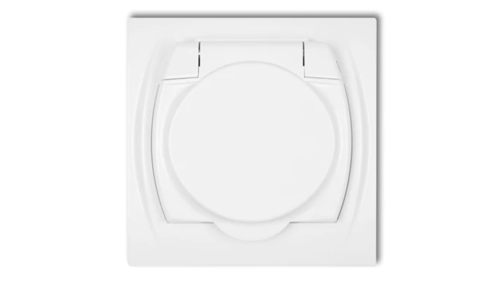 LOGO Gniazdo bryzgoszczelne z/u SCHUKO (klapka biała) biały LGPB-1sp