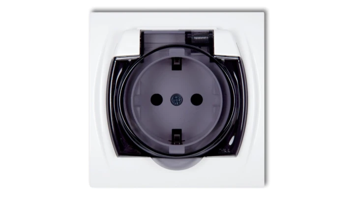 LOGO Gniazdo bryzgoszczelne z/u SCHUKO (klapka dymna) biały LGPB-1sdp