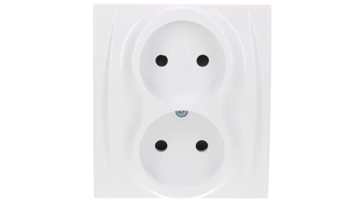 LOGO Gniazdo podwójne b/u biały LGP-2p