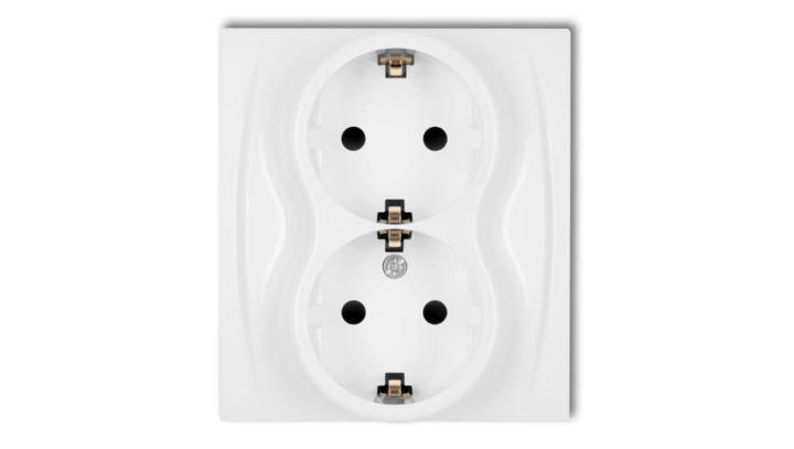 LOGO Gniazdo podwójne z/u SCHUKO biały LGP-2sp