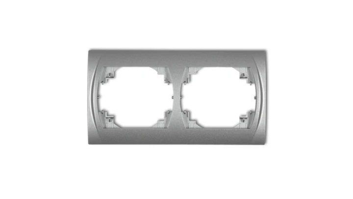 LOGO Ramka pozioma podwójna srebrny metalik 7LRH-2