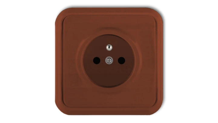 LIZA Gniazdo pojedyncze z/u 2P+Z brĄzowy 4GPT-1z
