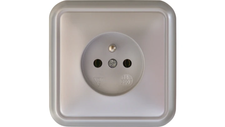 LIZA Gniazdo pojedyncze z/u 2P+Z srebrny 5GPT-1z