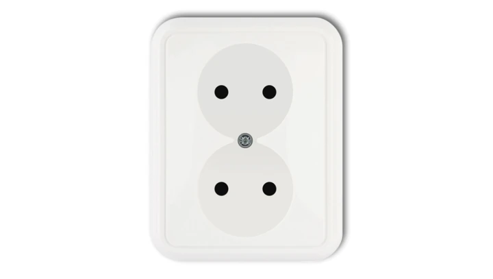 LIZA Gniazdo podwójne b/u biały GPT-2