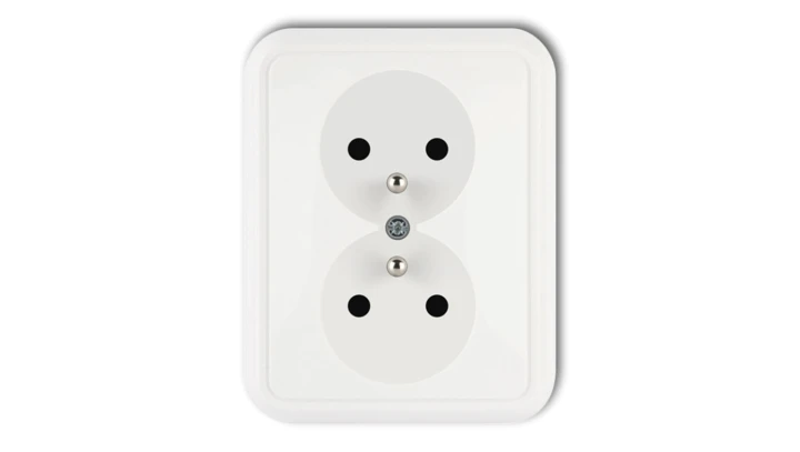 LIZA Gniazdo podwójne z/u biały GPT-2z