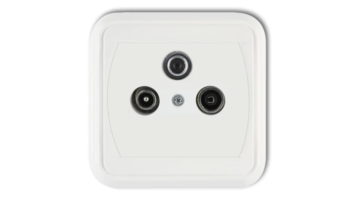 LIZA Gniazdo antenowe RTV-SAT końcowe 1,5dB biały GAS-1L