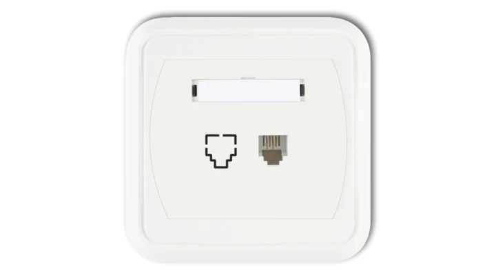 LIZA Gniazdo telefoniczne pojedyncze 1xRJ11, 4-stykowe biały GLT-1