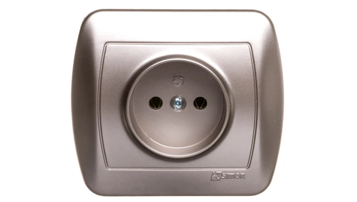 Simon Akord Gniazdo pojedyncze b/u 16A IP20 satyna metalizowana AG1e/29