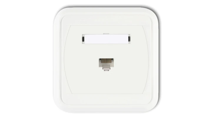 LIZA Gniazdo komputerowe pojedyncze 1xRJ45, kat. 5e, ekranowane, 8-stykowe biały GLK-1e