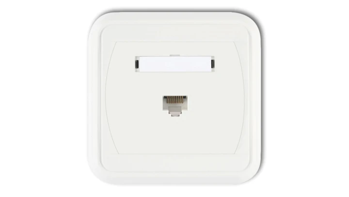 LIZA Gniazdo komputerowe pojedyncze 1xRJ45, kat. 6, 8-stykowe biały GLK-3