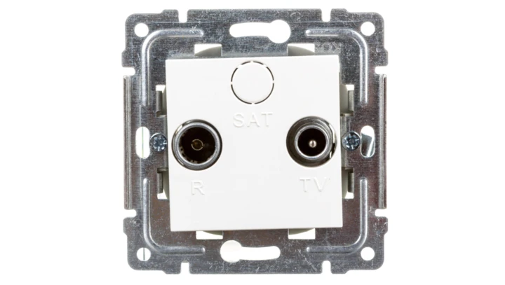 DANTE Gniazdo antenowe RTV przelotowe 8dB białe 450474