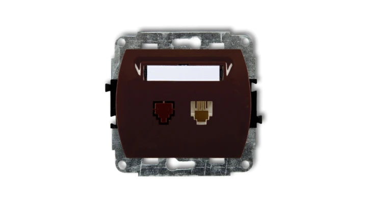 TREND Gniazda telefoniczne pojedyncze 1xRJ11, 4-stykowy brązowy 4GT-1