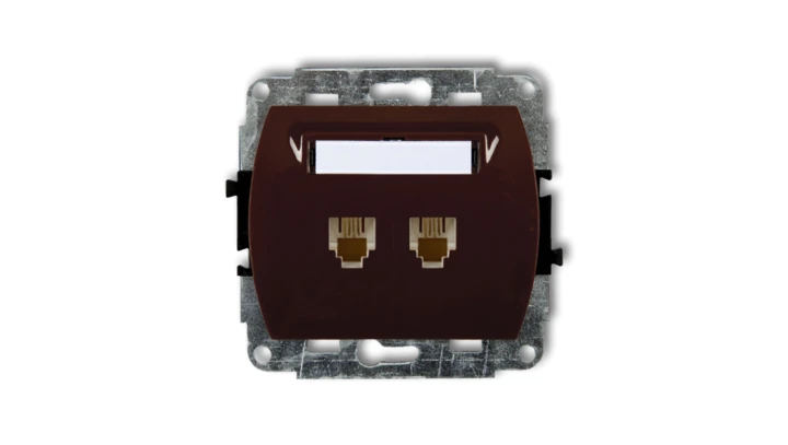 TREND Gniazda telefoniczne podwójne 2xRJ11, 4-stykowy brązowy 4GT-2