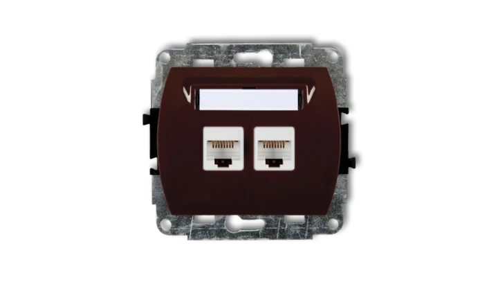 TREND Gniazda komputerowe podwójne 2xRJ45, kat. 6, ekranowane, 8-stykowy brązowy 4GK-6