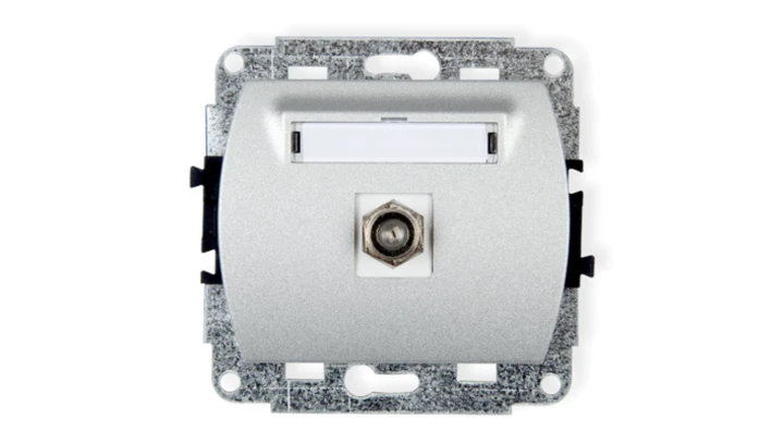 TREND Gniazdo antenowe pojedyncze typu F (SAT) niklowany srebrny 5GF-1