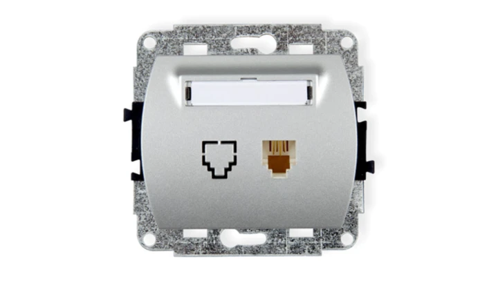 TREND Gniazda telefoniczne pojedyncze 1xRJ11, 4-stykowy srebrny 5GT-1