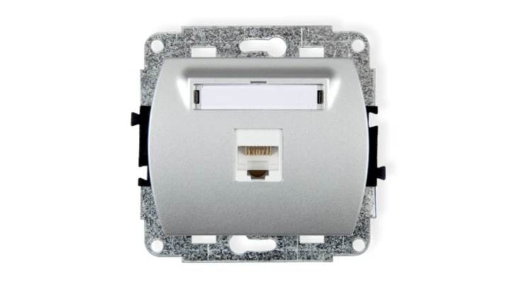 TREND Gniazda komputerowe pojedyncze 1xRJ45, kat. 6, 8-stykowy srebrny 5GK-3