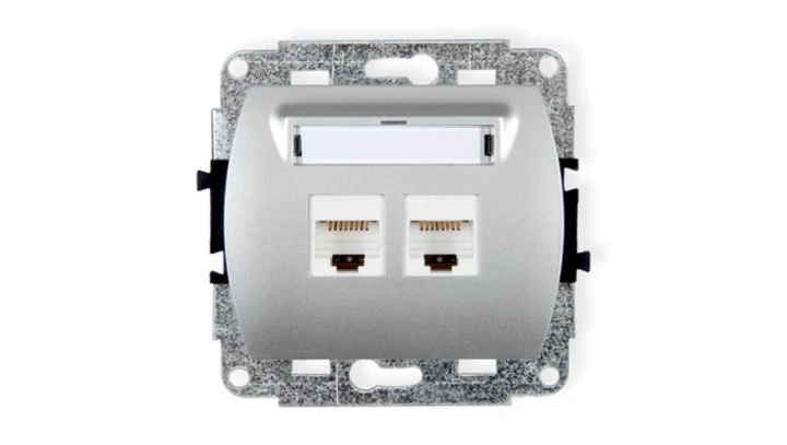 TREND Gniazda komputerowe podwójne 2xRJ45, kat. 6, 8-stykowy srebrny 5GK-4