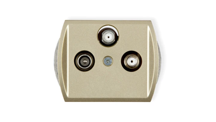 TREND Gniazdo antenowe 2 wyjścia SAT + TV złoty 6GSN