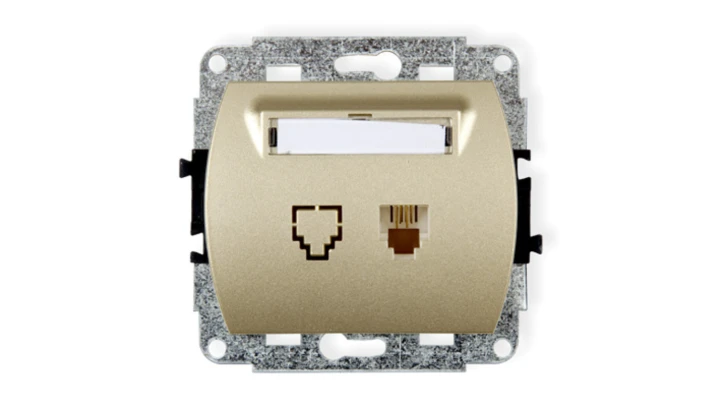 TREND Gniazda telefoniczne pojedyncze 1xRJ11, 4-stykowy złoty 6GT-1