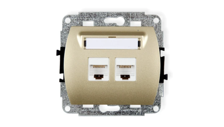 TREND Gniazda komputerowe podwójne 2xRJ45, kat. 6, 8-stykowy złoty 6GK-4