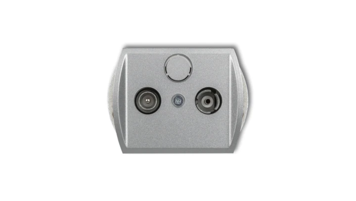 TREND Gniazdo antenowe RTV przelotowe 15dB srebrny metalik 7G15P