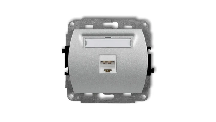 TREND Gniazda komputerowe pojedyncze 1xRJ45, kat. 5e, 8-stykowy srebrny metalik 7GK-1