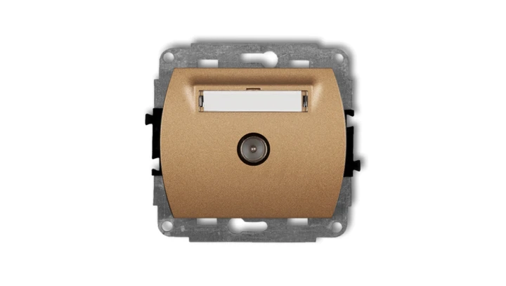 TREND Gniazdo antenowe pojedyncze TV złoty metalik 8GTV-1