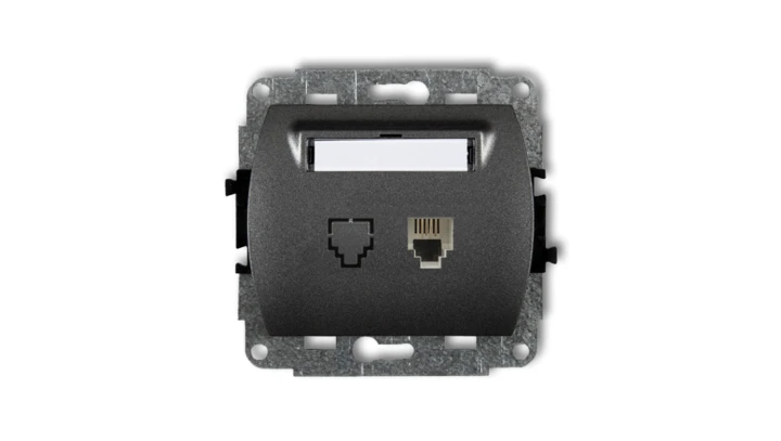 TREND Gniazda telefoniczne pojedyncze 1xRJ11, 4-stykowy grafitowy 11GT-1